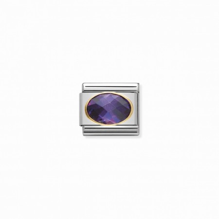 Nomination Gold Oval Purple CZ Stone Composable Charm
